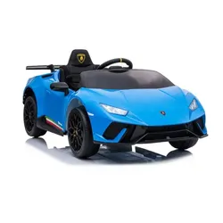 ES-Toys Kinder Elektroauto Lamborghini Huracan EVA-Reifen Scheinwerfer Bluetooth blau