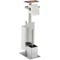 Relaxdays WC Garnitur mit Toilettenpapierhalter, Toilettenbürste u. Bürstenhalter, mit