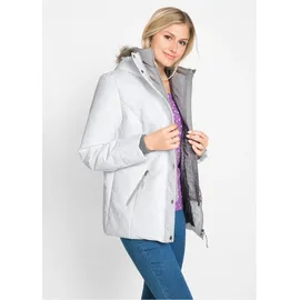 bonprix Winterjacke BONPRIX "Winterjacke in 2-in1 Optik", Damen, Gr. 50, weiß (wollweiß), Web, Obermaterial: 100% Polyester. Futter: 100% Polyester.