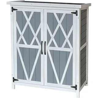 Home Deluxe Gartenschrank YANA – Größe M | Wetterfester Holzschrank für Garten & Terrasse