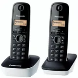 Panasonic compatible KX-TG1612FRW Duo Téléphone Sans Fil Blanc, Telefon, Weiss, Schwarz