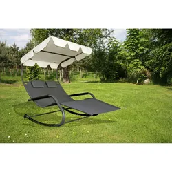 Doppel-Schaukelliege Schaukelstuhl Doppelliege Liegestuhl Garten Terrasse