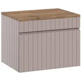 Lomadox Waschtischunterschrank 60 cm IRAKLIO-56-ROSE alrosa Eiche Nb., B/H/T 60,4/48,5/46 cm - Pink