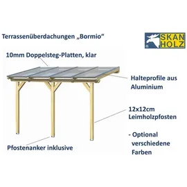 SKANHOLZ Terrassenüberdachung Bormio 434 x 350 cm nussbaum