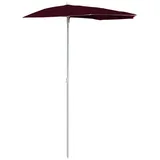 furnicato Halb-Sonnenschirm 180 x 90 cm Rot