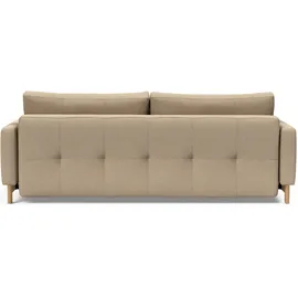 Innovation Living Schlafsofa INNOVATION LIVING TM "Pyxis 3-Sitzer mit extrabreiter Bettfunktion, Skandi-Design", braun (mocha), B:232cm H:67cm T:114cm, 100% Polyester, Sofas, Schlafsofa, Multifunktionssofa, extrabequem durch Taschenfederkern, Dauerschläfer