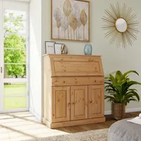 OTTO home Sekretär OTTO HOME "Rossi", beige (natur), B:97cm H:112cm T:43cm, Sekretäre, Sekretär, aus massiver Kiefer, variabel verstellbare Einlegeböden, Breite 97 cm
