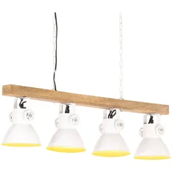 Deckenlampe Industriestil Weiß E27 Mangoholz