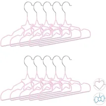 Relaxdays 40 x Kinderkleiderbügel Stern, Drahtbügel, Babybügel, dekorativ & platzsparend, Kinderbügel Metall, 30 cm, Hellrosa