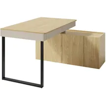 Deine Möbel 24 Kinderschreibtisch, Beige, Eiche, Holzwerkstoff, 2 Schubladen, 228x75x140 cm, Arbeitszimmer, Schreibtische, Jugend- & Kinderschreibtische
