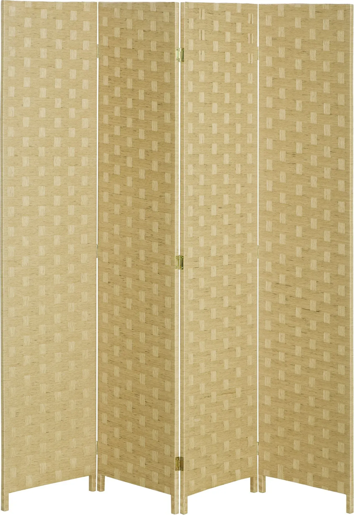 HOMCOM Paravent 4-teilig 160 x 170 cm Raumteiler Faltbar Trennwand aus Wellenfaser, Freistehend Sichtschutz für Wohnzimmer, Schlafzimmer, Büro, Braun   Aosom