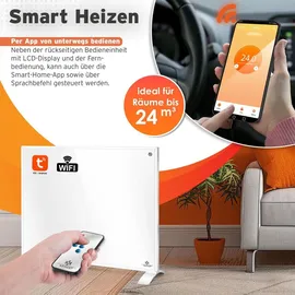 Kesser KESSER® Infrarotheizung Energiesparend 2in1 Standgerät & Wandmontage Elektroheizung mit Fernbedienung Thermostat & App-Steuerung Timer Elektrisch Heizpaneel Heizung Konvektor Standfüße