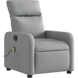 vidaXL Massagesessel Elektrisch Stoff 89,5 x 95,5 x 0 cm Hellgrau mit Vibrationsmassage