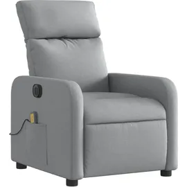 vidaXL Massagesessel Elektrisch Stoff 89,5 x 95,5 x 0 cm Hellgrau mit Vibrationsmassage