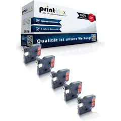 5x Kompatible Schriftbänder für Dymo D1 45017 Labelmanager 280 Labelmanager 300 Labelmanager 350 Labelmanager 350 D S0720540 12mmx7m Kassetten Pa...