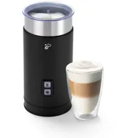 Tchibo elektrischer Milchaufschäumer, 130ml Fassungsvermögen, aus rostfreiem Edelstahl, Antihaftbeschichtung, warmer und kalter Milchschaum, für Latte Macchiato, Cappucino und Kakao (Schwarz)