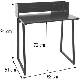 MCW Schreibtisch HWC-K69, Laptoptisch Bürotisch, 82x51cm 3D-Struktur, Metall MDF ~ schwarz