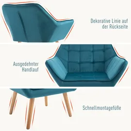 Homcom Einzelsessel Ohrensessel Relaxsessel Grün 68,5 x x 72,5 cm