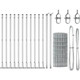 vidaXL Zaun mit Pfosten 0,6 x 25 m Silber/Stahl
