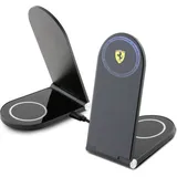 Ferrari gedrucktes Logo MagSafe faltbares 2-in-1-15-W-Induktionsladegerät - Schwarz