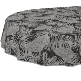 ANRO Wachstuchtischdecke Oval 160 x 140 cm Grau