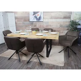 MCW Esszimmerstuhl K33 2er-Set Kunstleder Braun-dunkelbraun