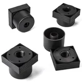 SOTECH 4er Set Möbelfüße Sockelfüße Hotel eckig Höhe verstellbar von 45-55 mm