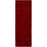 carpetfine Wollteppich »Gabbeh Uni«, rechteckig, reine Wolle, handgewebt, Gabbeh Loom Tiermotiv, auch als Läufer rot