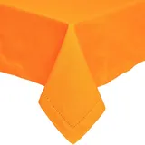 Homescapes Tischdecke 100% Baumwolle 138 x 138 cm Orange