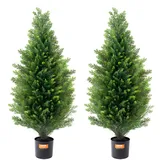 Vevor 2er-Set Künstliche Zeder, Formschnittbaum Kunstpflanzen PE Zypresse 91,4cm