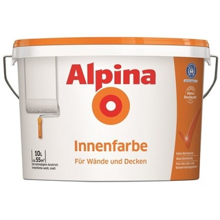 Alpina Innenfarbe, universelle Wandfarbe, 10 Liter, weiß, matt