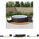 Whirlpool-Umrandung Schwarz Poly-Rattan und Massivholz Akazie - Pool- & Whirlpool-Zubehör - The Living Store