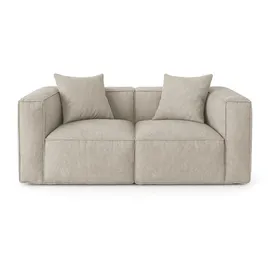 VCM Couch Textil 2-Sitzer Hellgrau