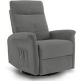 MCombo Relaxsessel 7011 grau 83 x 106,5 x 88 cm mit Liegefunktion und Drehfunktion