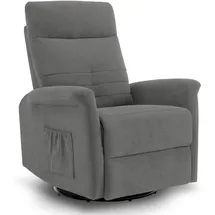 MCombo Relaxsessel 7011 grau 83 x 106,5 x 88 cm mit Liegefunktion und Drehfunktion
