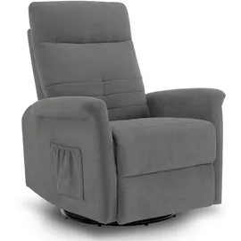 MCombo Relaxsessel 7011 grau 83 x 106,5 x 88 cm mit Liegefunktion und Drehfunktion