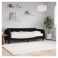 furnicato Bett Tagesbett mit Matratze Schwarz 80x200 cm Samt schwarz