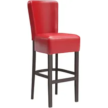 GGM Möbel GGMMÖBEL 2-er Set Luca Full | Leder | Rot | Barstuhl, Gastro Barhocker