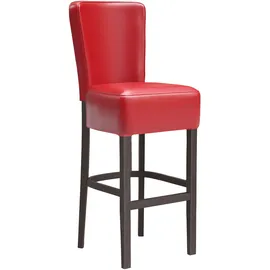 GGM Möbel GGMMÖBEL 2-er Set Luca Full | Leder | Rot | Barstuhl, Gastro Barhocker