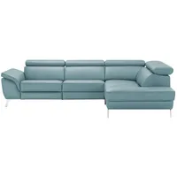 uno Ecksofa Leder  Dallas ¦ blau ¦ Maße (cm): B: 283 H: 74 T: 228.0