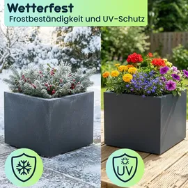 ethick Quadratischer Blumentopf 38 x 38 x 31 cm Anthrazit