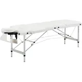 HOMCOM Massageliegen klappbar Kosmetikliegen höhenverstellbarer Massagetisch mit Kopfstütze Massagebett Aluminium Schaumstoff Kunststoff Weiß 215 x 60 x 61-84 cm