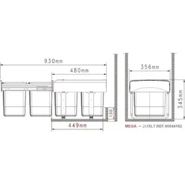 EKOTECH Mega 40 15 l Grau