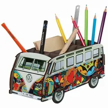 Werkhaus Stiftebox VW-Bus T1 Herzen Stiftehalter Bunt