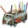Werkhaus Stiftebox VW-Bus T1 Herzen Stiftehalter Bunt