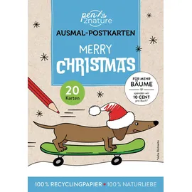 pen2nature Merry Christmas! 20 Ausmal-Postkarten