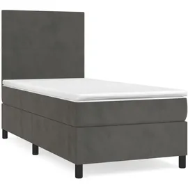 vidaXL Boxspringbett 100 x 200 cm Dunkelgrau