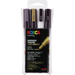 FABER-CASTELL  Marker UNI POSCA PC-3M 4er Set