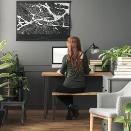 Relaxdays Möbelausstattung & Zubehör, Hairpin Legs, 4er Set, 3 Streben, Metall, Haarnadel Tischbein für Hocker, Tisch Schrank, 71 cm hoch, schwarz