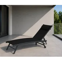 Gardissimo Elli Sonnenliege 200 x 70 x 30 cm Schwarz